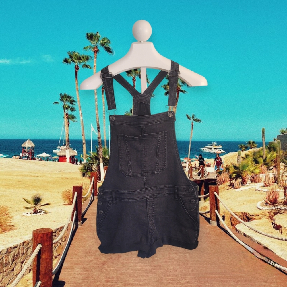 Black Overall Shorts
